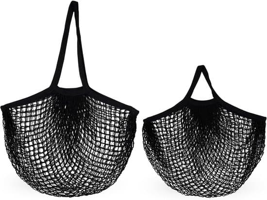 Återanvändbara nätpåsar för matvaror, bomullsrep, beige, 2-pack