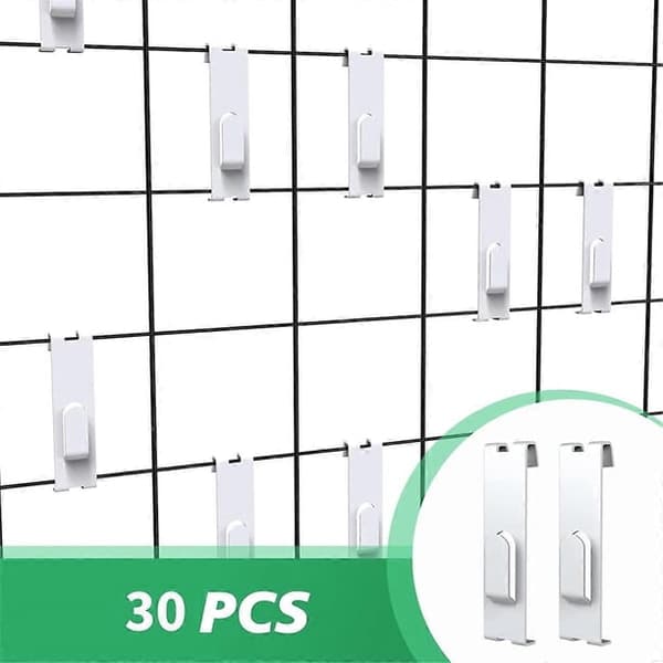 30 nätväggkrokar, vita nätpanelkrokar