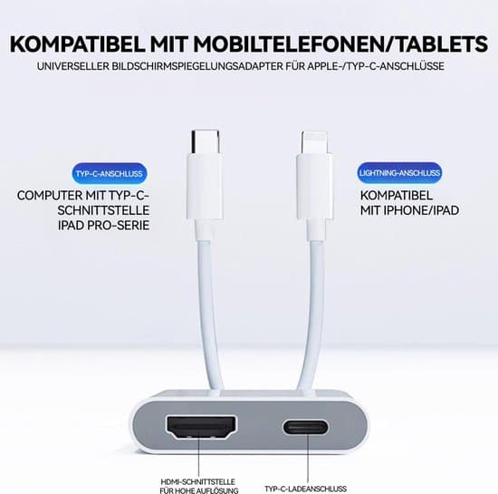 Lightning til HDMI digital lyd-/videoadapter er en 1080p HDMI-adapter til iPhone og iPad, der muliggør synkroniseret video og lyd.