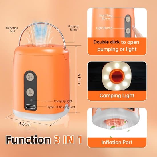 Elektrisk Luftpump - 4.5 kPa - Med LED-belysning