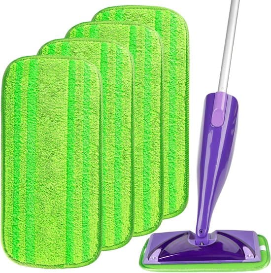 Återanvändbara moppdynor i mikrofiber för effektiv golvrengöring - 4-pack
