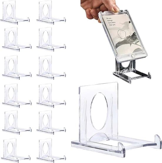 Mini kortställ - Justerbart akryl samlarkortsställ - 12-pack