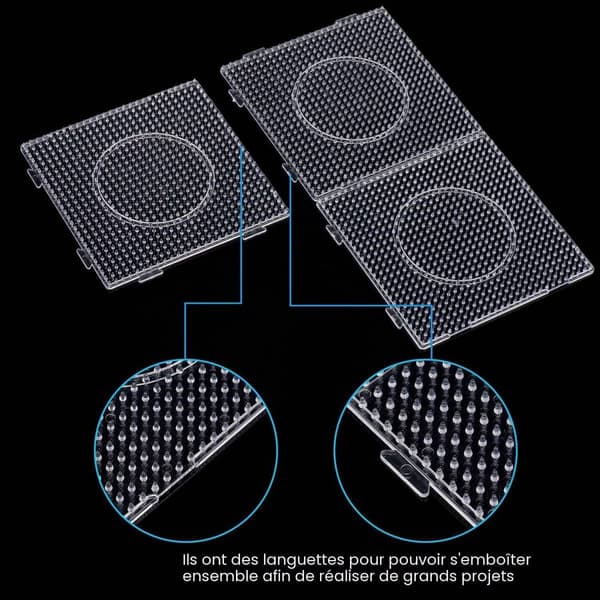 Et sæt med 4 store gennemsigtige perforerede paneler (5 mm)