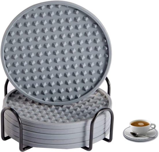 6-pak sorte silikoneunderlag - med holder