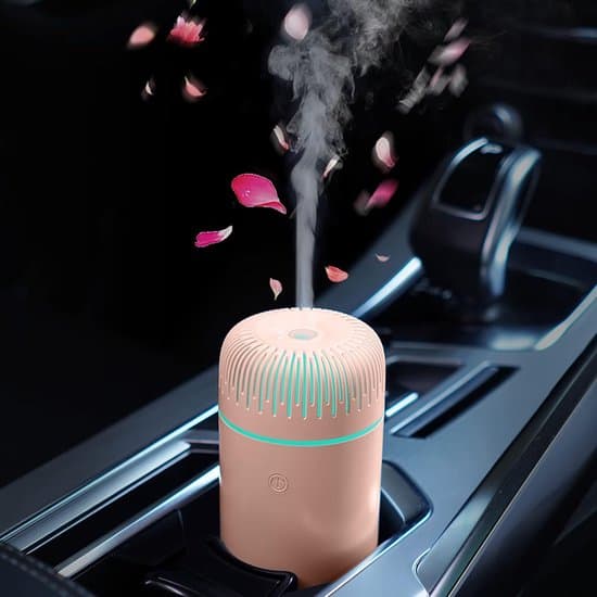 Bilmonteret aromaterapi luftfugter med USB, mini bærbar diffuser, pink