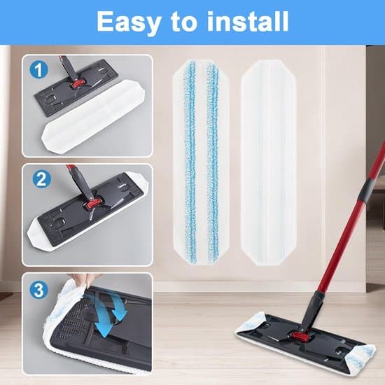 Mikrofiber Moppepuder, 10-pak, Erstatningsmoppepuder til O Cedar H2prO Mopper, Til O-Cedar Vileda H2PrO Fladmopper, Vaskbar Moppehoved Erstatningspakke