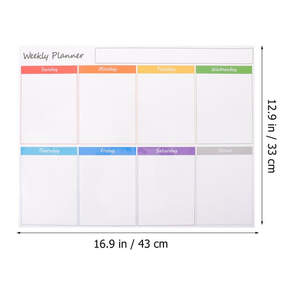 Magnetisk whiteboard køleskabsvægpanel tidsplan ugentlig planlægger kalender sletbar