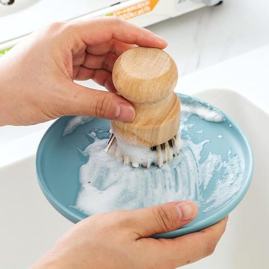 Handdiskborste - Diskborstset - Köksrengöring - Ergonomisk design - 2 delar - Naturlig