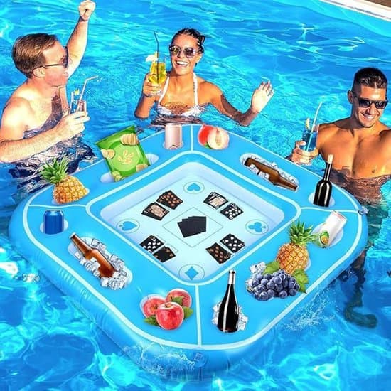 Bärbart flytande poolbord och tillbehörsbricka för spa för sommarfester