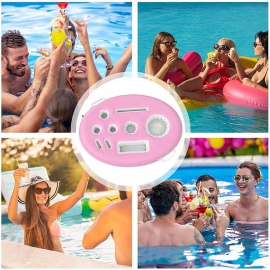 Oppustelig flydende drikkeholder - 9 rum - Pink