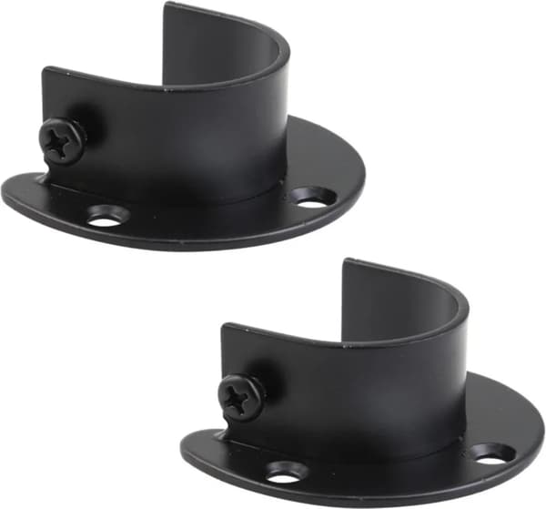 Gardinstångsfäste, U-format fäste, klädstångsfäste, matt svart rostfritt stål, 32 mm, 2-pack