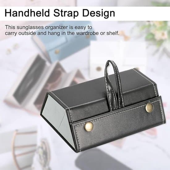 Rejse solbrille organizer taske - foldbar - 3 rum - sort
