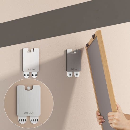 4-pack silver standard väggmonterad tavelramskrok och stativsystem