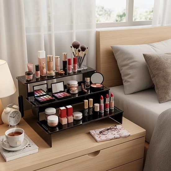 Multifunktionel Parfume Organizer - Sort - 30 x 21 x 15 cm