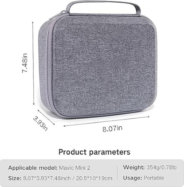 Hard-shell etui til Mini 2/4k bærbart etui, velegnet til DJI Mini 2 SE drone tilbehør (grå).