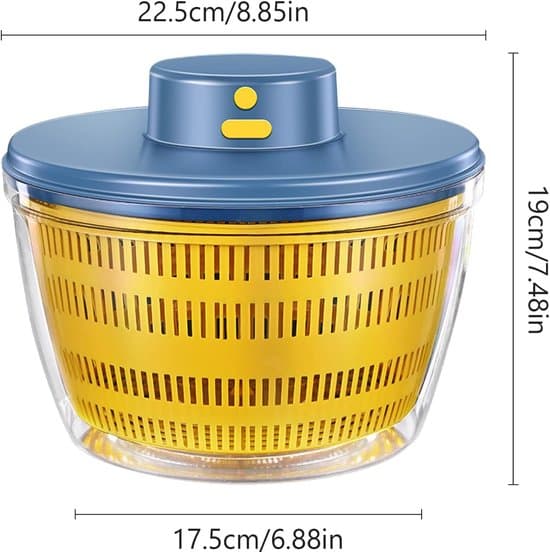 Elektrisk salladsslunga - 4L - USB-uppladdningsbar - Blå