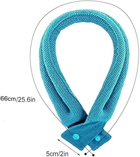 Kølende sommerhalstørklæde, håndklæde og pandebånd, polyester, 66x1 cm, blå