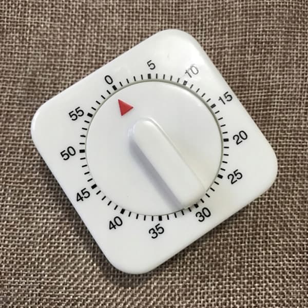 Mekanisk vit kökstimer för hushåll med nedräkningsfunktion (2-pack)