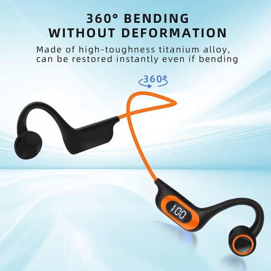 Knogleledning Bluetooth-hovedtelefoner, åbne med mikrofon, orange