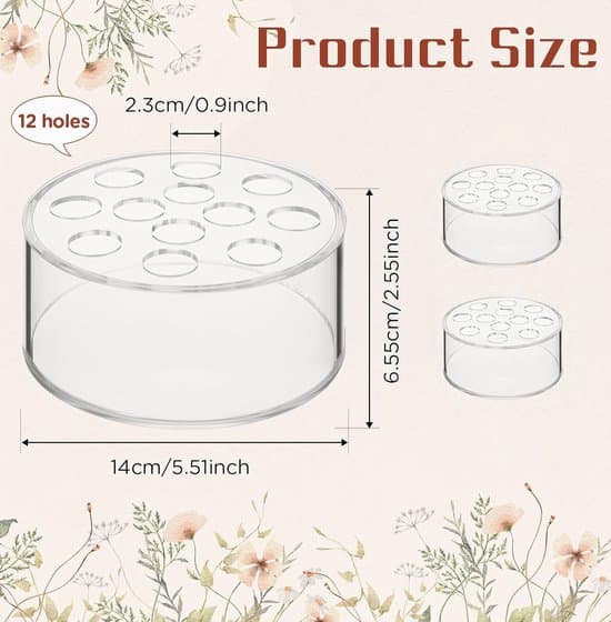 2-pack transparenta spiralformade blomsterhållare och blomstertrådar
