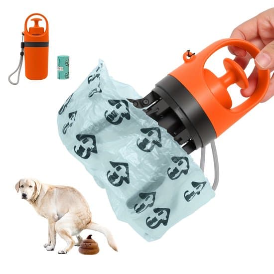 Bärbar hundbajssamlare med soppåsrulle - Orange