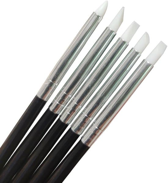 5-pack professionella silikonpenslar - För skulptering/hantverk - Svart