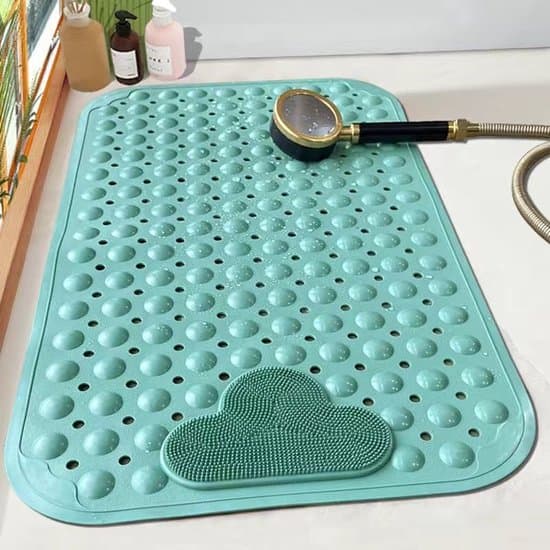 Halkfri Massage Badrumsmatta - 50x80 cm Maskintvättbar Mögelresistent Duschgolvmatta - Grå