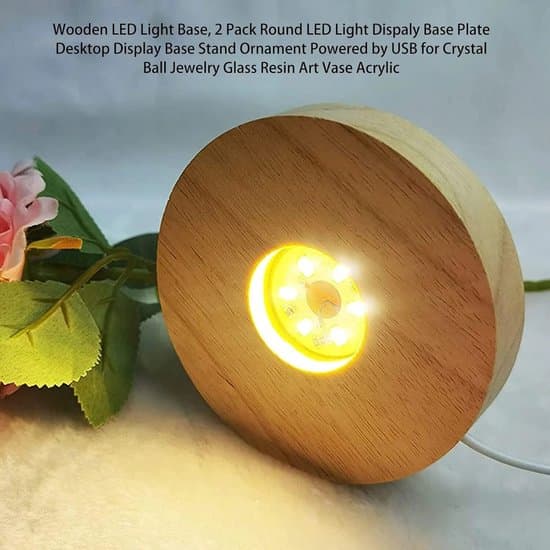 LED-displayställ i trä - 2-pack - USB-gränssnitt - Varmvitt ljus