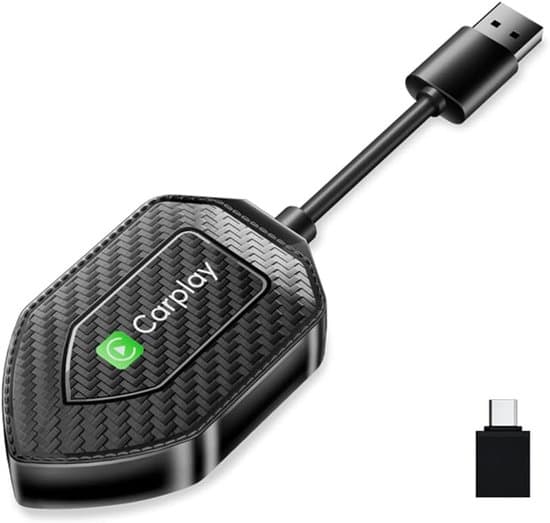 - 2-i-1 trådløs Bluetooth 5.0 Android bilboks, skjoldformet dongle, plug and play.