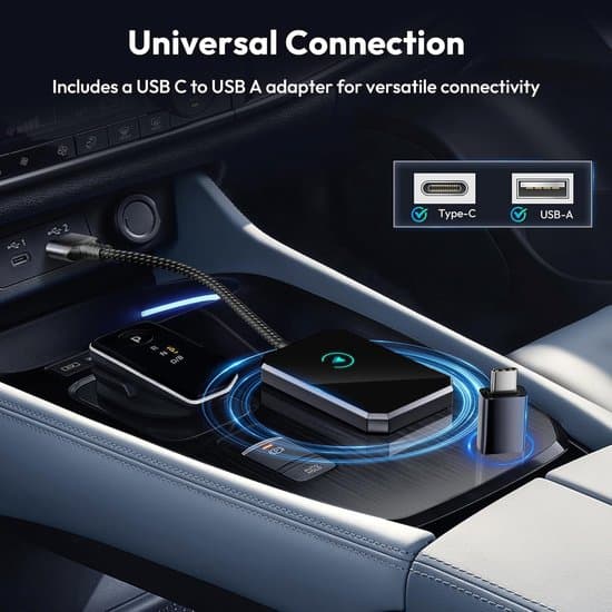 Ny trådlös Bluetooth-adapter, CarPlay-omvandlare för iOS/Android