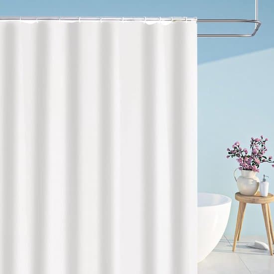 Duschdraperi med viktad fåll - mögelresistent - ett stycke - 180x200 cm - polyester