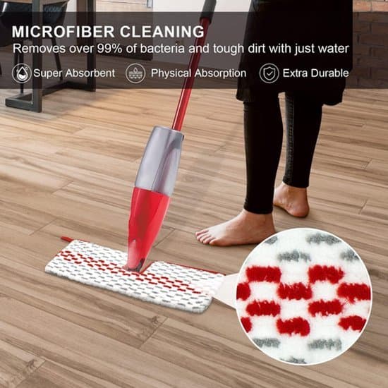 2-pak mikrofiber erstatningsmoppepuder til Vileda 1-2 Spraymax spraymopper, vaskbare våd- og tørgulvsklude