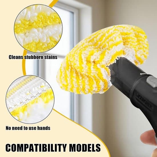 Sæt, 4 moppepuder + 2 moppebetræk, Erstatningsdampmoppepuder til Kärcher SC2 SC3 SC4 SC5, Vaskbare og genanvendelige mikrofiberdampmoppebetræk (4 moppe 2