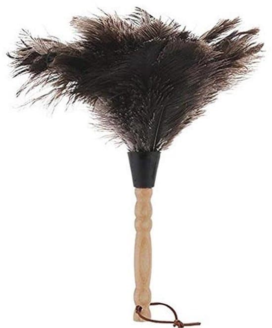 Bambuvarrella varustettu strutsinsulkahuiskutin - 32cm