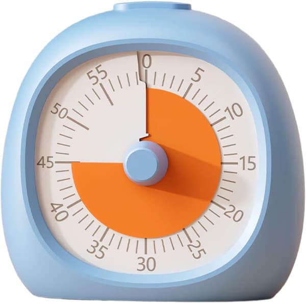 60-minutters visuel timer, cirkulær nedtællings-bordtimer, tidsstyringsværktøj - blå