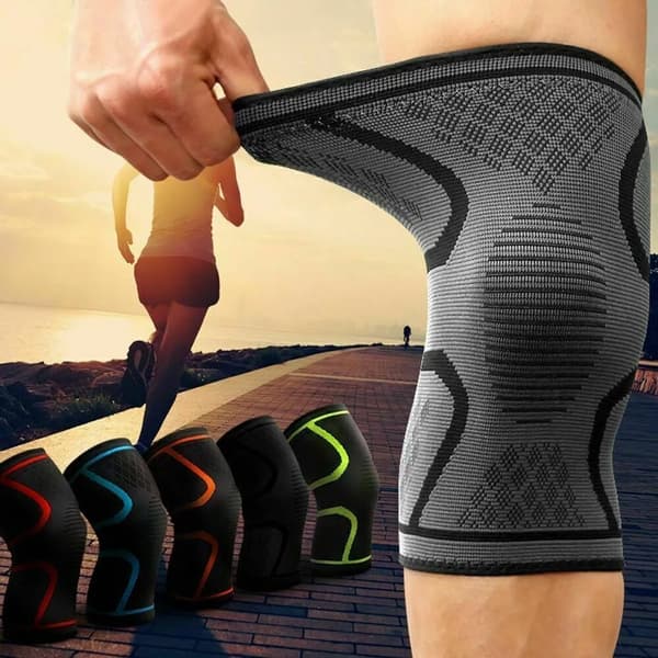 2-pack sportknäskydd, grå, storlek L, andningsbara.