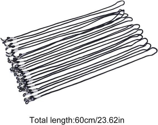 Brillestropper - 12-pak - Solbrillestropper - Små brillestropper - Unisex - Solbrillestropper - Nylon brillestropper - Sorte stropper