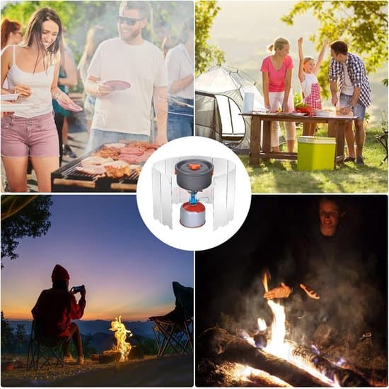 Vikbart 10-plåts vindskydd i stål för campingkök och backpacking