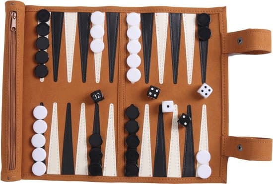Backgammon Sæt - Foldbart Rejse Backgammon Sæt - Bærbart og Letvægts Backgammon Sæt - Velegnet til Campingture