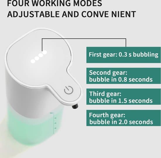 Automatisk väggmonterad tvåldispenser, 400 ml, USB, IPX5, vit