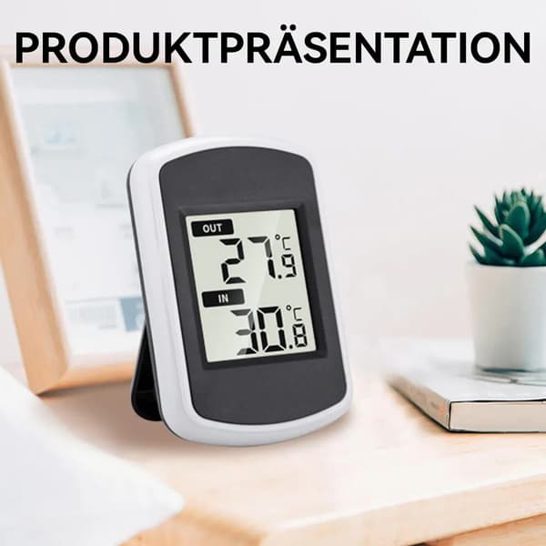 Trådlös digital inomhus-/utomhustermometer väderstation med LCD-display