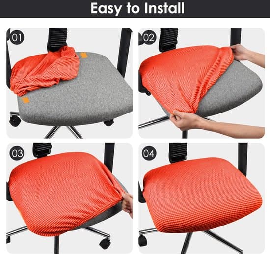 2-pack orange elastiskt halkfritt överdrag för kontors- och fåtöljer