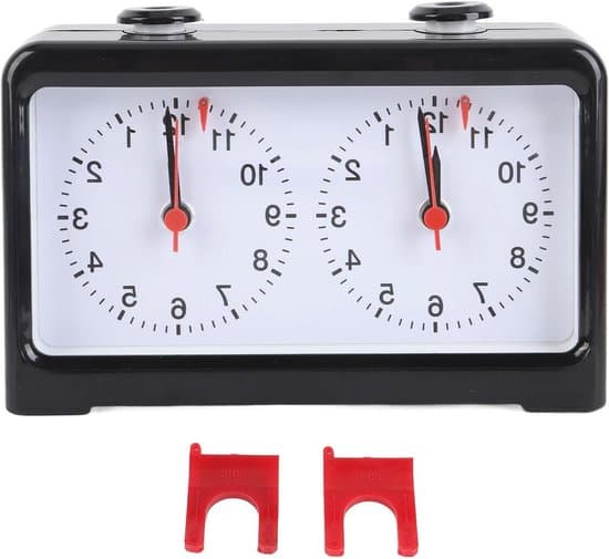 Mekaniskt schackur - Analog timer - Schackspel - Tyst knapp - Ej specificerat - Svart
