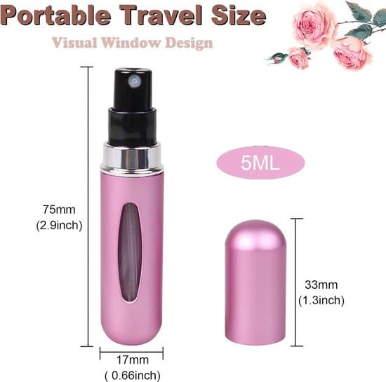 (8-pack, 5 ml) Atomizer Resestorlek, Mini parfym för resor, påfyllningsbar atomizerbehållare, bärbar parfymsprayflaska, reseparfymdoft