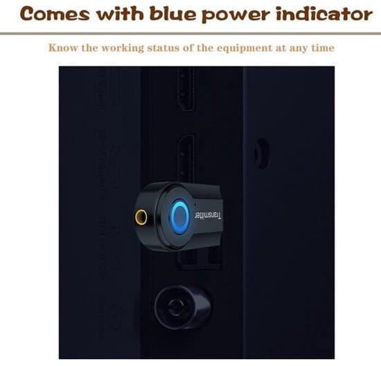 Bluetooth-sender - Bærbar trådløs Bluetooth 5.0-adapter - 3,5 mm stereolydsystem med lav latenstid -