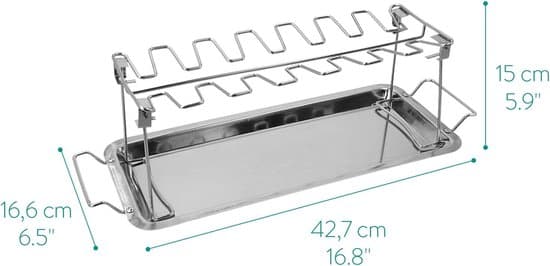 Kyllingevinge Grill BBQ - Kyllingelårholder i Rustfrit Stål - Tilbehør til 14 Kyllingestykker