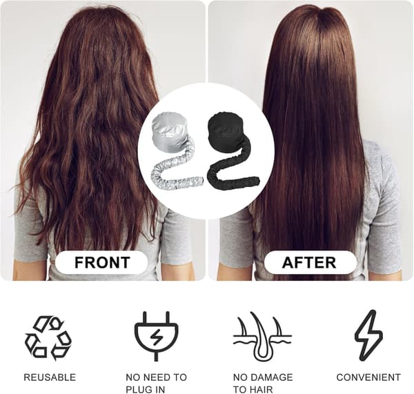 4-delt hårtørrehætte til hårpleje, permanent og styling - sølv + sort