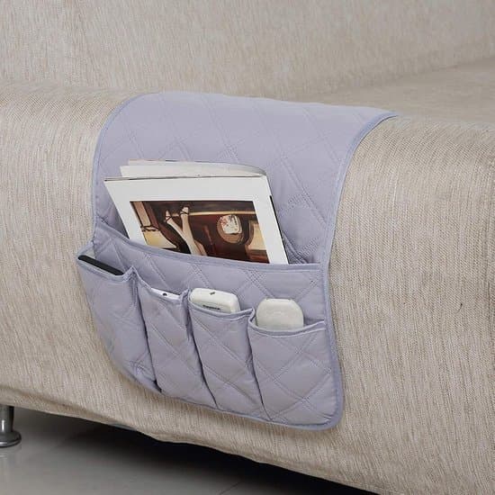 Armlæns Organizer - Sofa Opbevaringsrum - Skridsikker - Grå - Sofa Tilbehør - Hjemmebrug - Universal - Grå Sofa Organizer