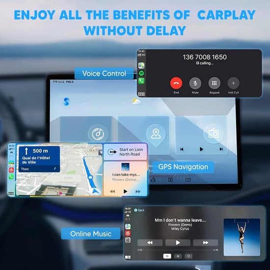 2-i-1 trådlös CarPlay- och Android Auto-adapter, USB A till C