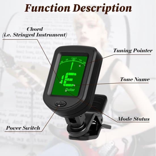 Digitala stämapparater från gitarrtillbehör med LCD-skärm - Gitarrstämningsklämma för akustisk gitarr - Bas - Fiol - Ukulele - Elektronisk gitarr